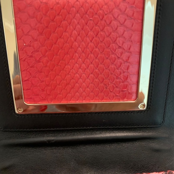 Jimmy Choo Pink/Black/Gold Leather Snakeprint Handbag - Picture 7 of 10